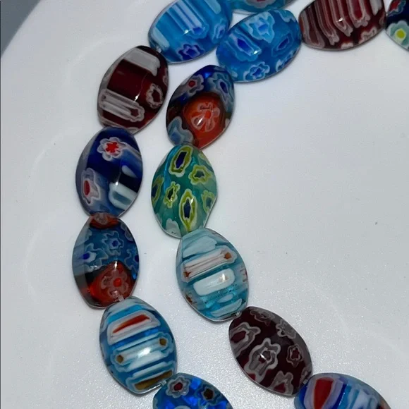 Vintage Murano Millefiori Italian Colorful Glass Graduated Bead Necklace - Picture 10 of 15